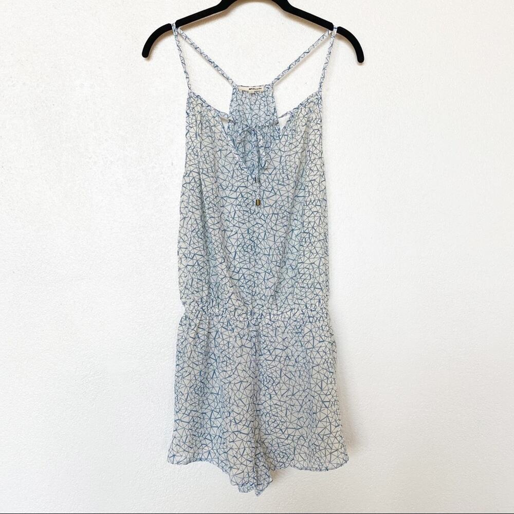 LA made Blue White Graphic Romper Size Small